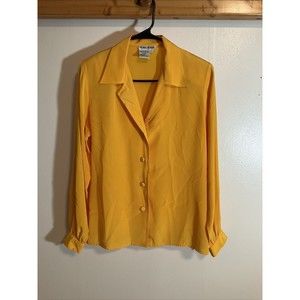 Regina Porter Women’s 6 Yellow Blouse Vintage Careerwear Fashion